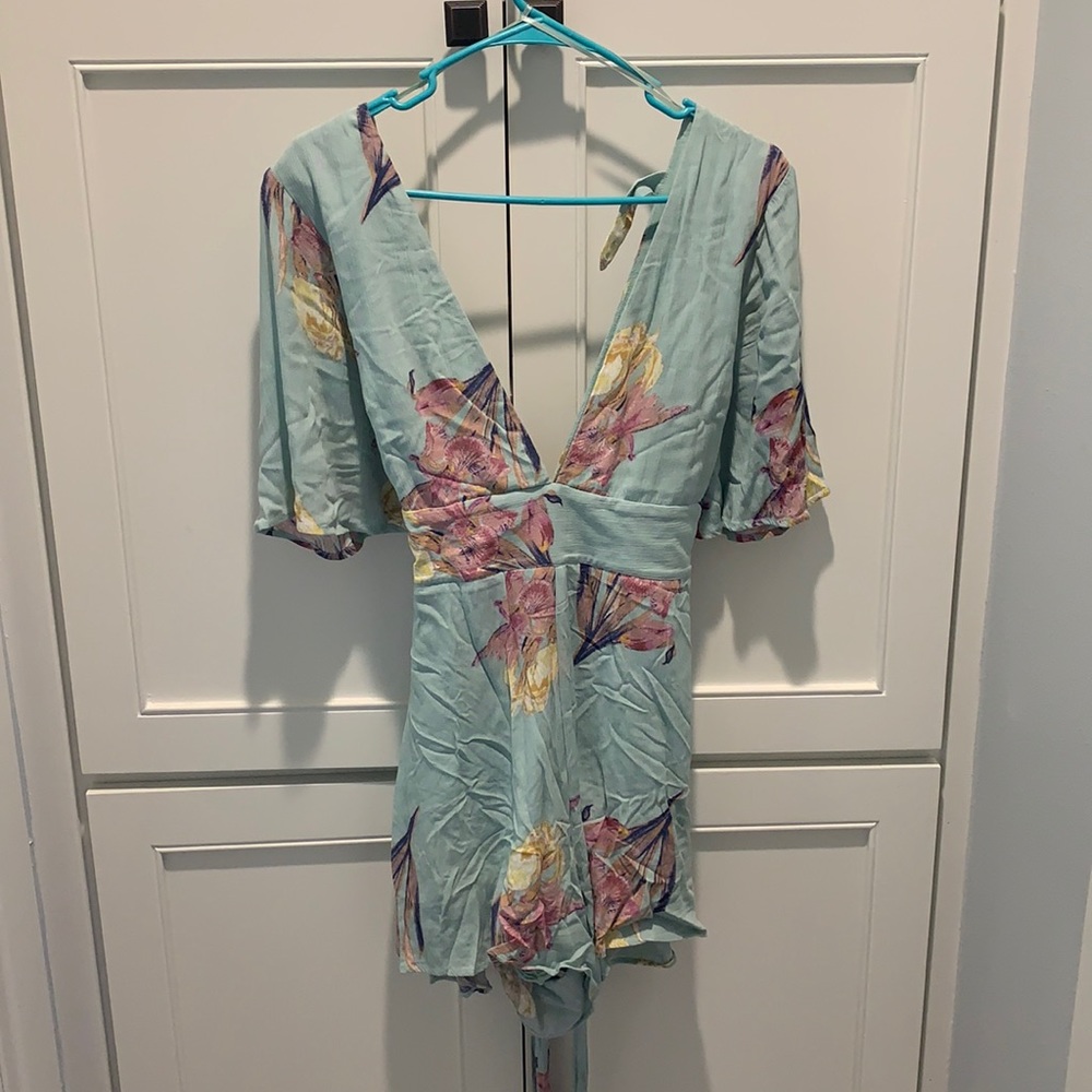 Safe green floral romper